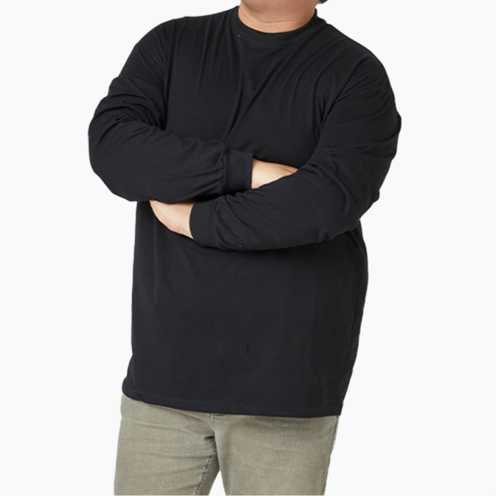 모띠마마 남여공용 빅사이즈 국내생산 시보리 라운드 긴팔 티셔츠