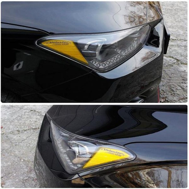 모터스파이 현대 호환 벨로스터 N 라이트 리플렉터 수출형 북미형 컬러별 튜닝 보호 스티커, 옐로우