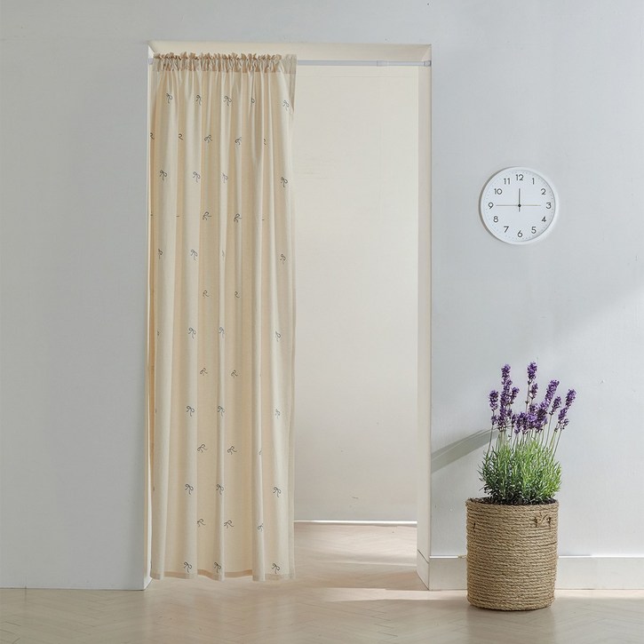 네츄럴 워싱 광목 자수 다용도 봉집 커튼 창문형 거실형