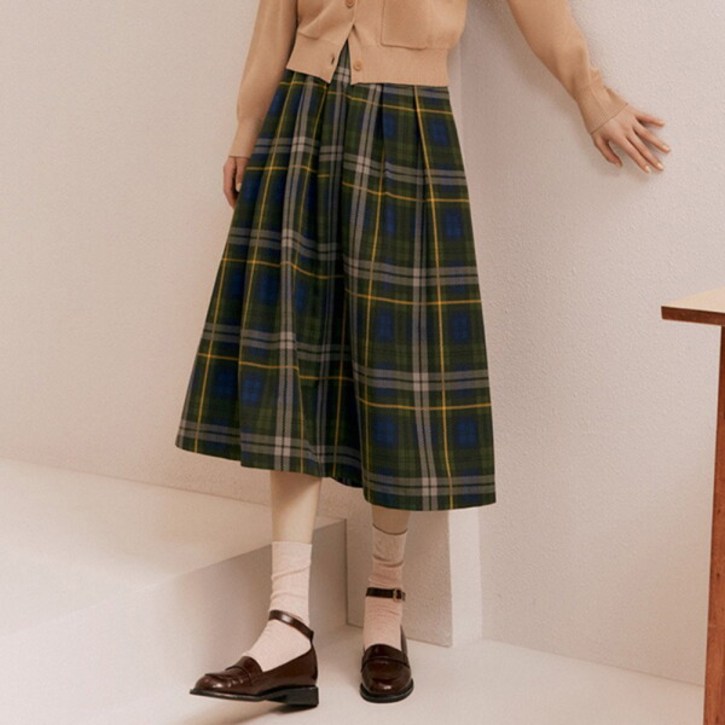 더 엣지 TAG가 139,800원 체크 볼륨 스커트 WYSK6G01