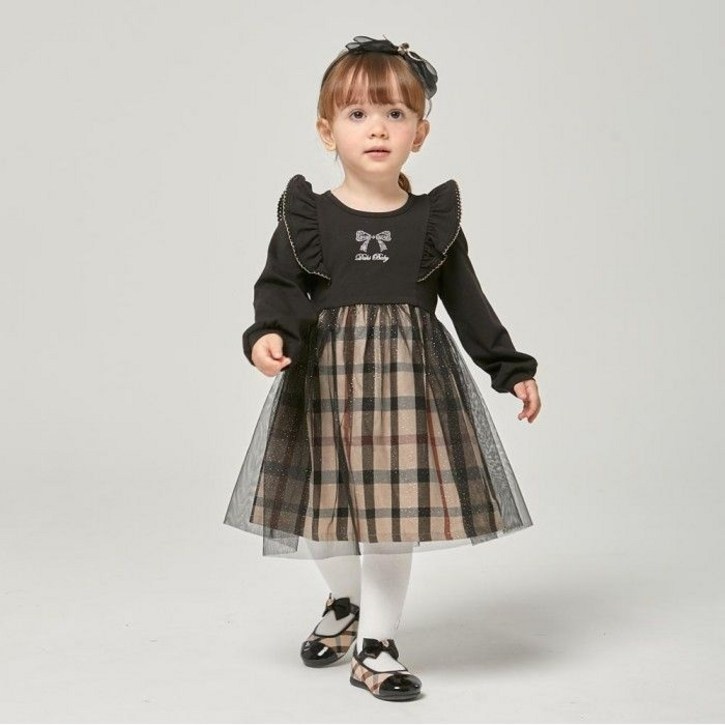 [백화점 정품] FW25 닥스 베이비 공식 닥스베이비 상의 져지 하우스체크 샤 MIX 원피스 EUF31NA61M BK