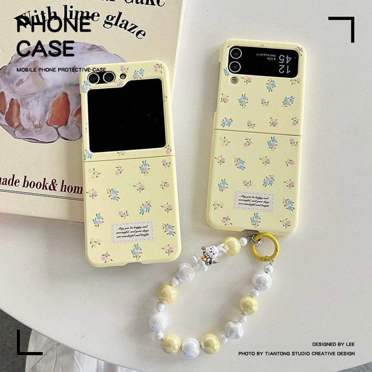 갤럭시 Z플립6 폴더블 케이스 접이식 화면 긁힘 방지 플립 커버 여성용 창의적 디자인 보호 커버 스타일리시한 핸드폰 케이스