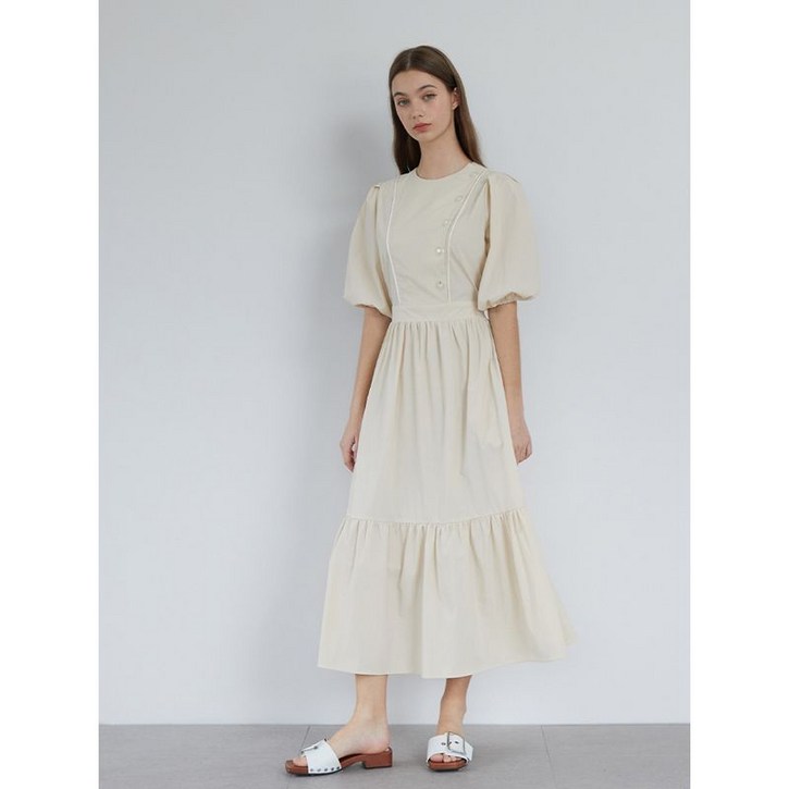 에고이스트 단추장식 뒷밴딩 원피스 EN2JO406