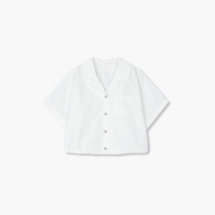 지컷 2 [지컷]오픈 칼라 하프 슬리브 크롭 셔츠 7255360101