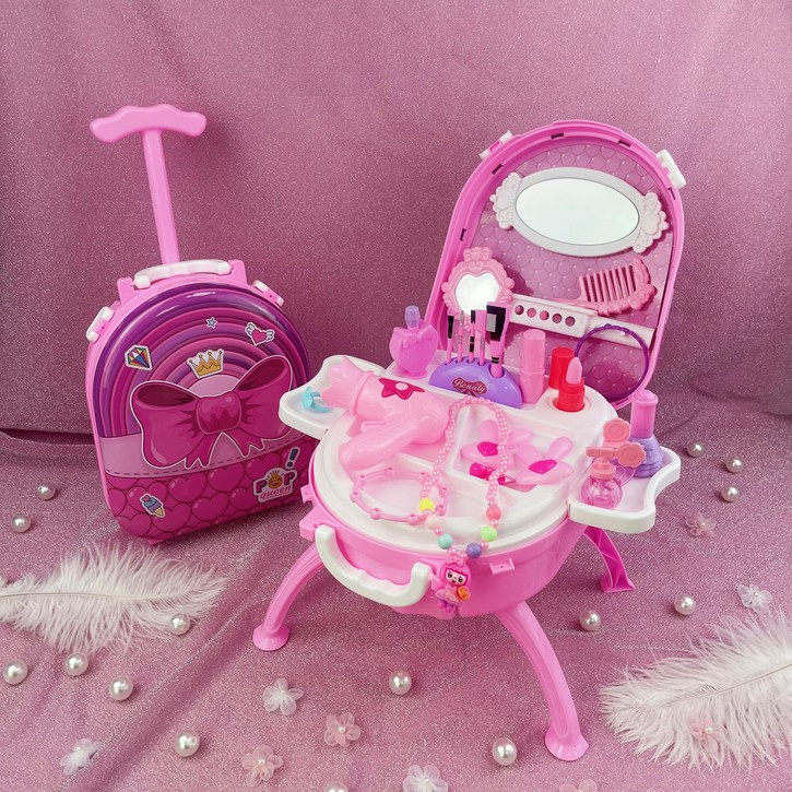 공주놀이 메이크업 세트 어린이 캐리어 화장대 뷰티놀이 장난감