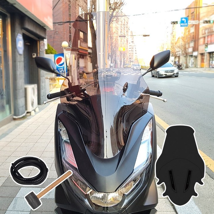 바이커스 혼다 PCX125 2021년-2024년 미들 윈드스크린 바람막이 튜닝, 1개