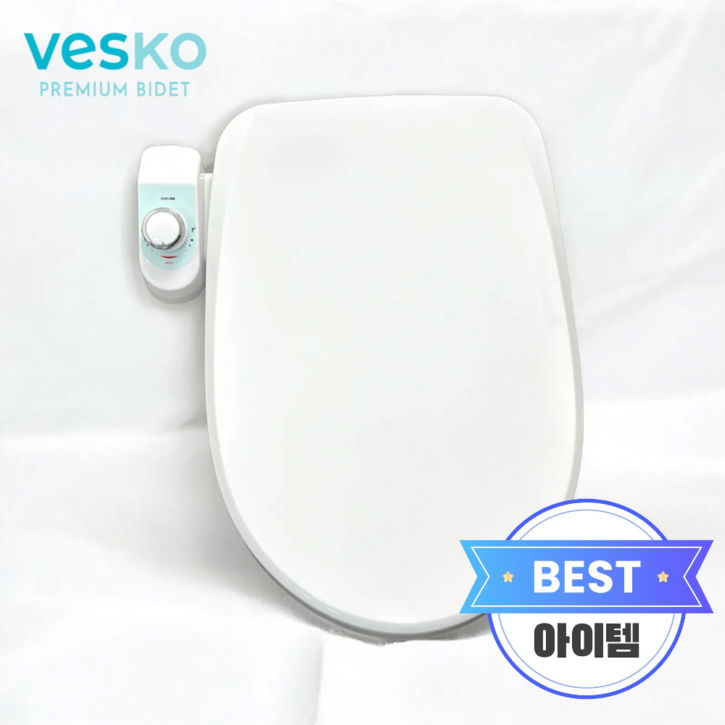 프리미엄 베스코 전기가 필요없는 수동식 비데 HB-5023W (온수X/금속코팅노즐)