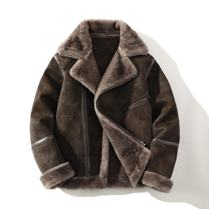 리얼 상남자 무스탕 옐로우 크림색 재킷 스웨이드 두꺼운 짧은 양가죽 양털 말가죽