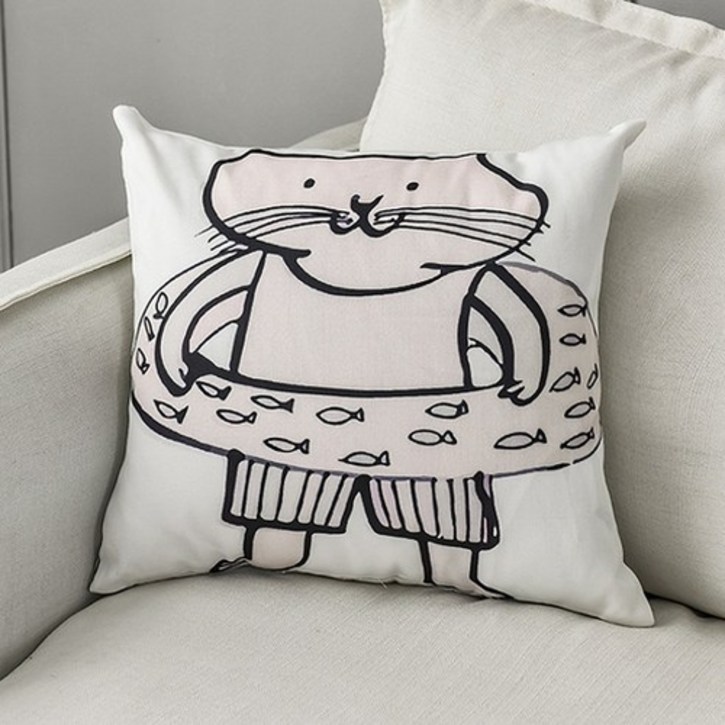 알럽홈 스케치 드로잉 쿠션커버