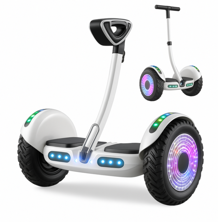 아키타 4세대 11인치 전동휠 54V 나인봇 전용앱 호버 보드 자이로스콥 투휠, 무릎헨들, 1개, 화이트