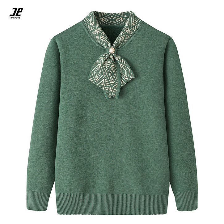 중장년 가을 겨울 니트 반폴라 기모 도톰 엄마 스웨터 상의 여성 니트 스웨터 빅사이즈 루즈핏 상의 엄마 긴팔 엄마옷