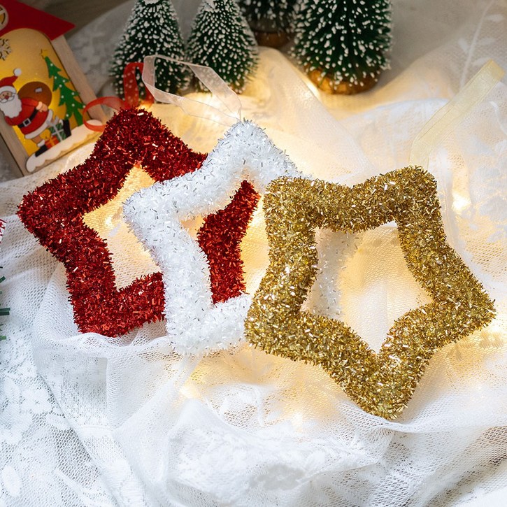 31 크리스마스 별 트리 장식 펀오각 15cm 3컬러 꾸미기 소품 용품 오너먼트 스타 데코 이벤트 파티