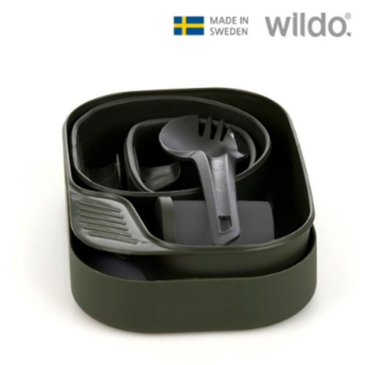 윌도 캠핑용 식기 세트, 올리브, 1세트