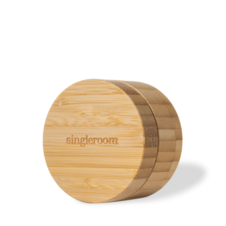 싱글룸 휴대용 원형 대나무 틴케이스 보관함, 1개