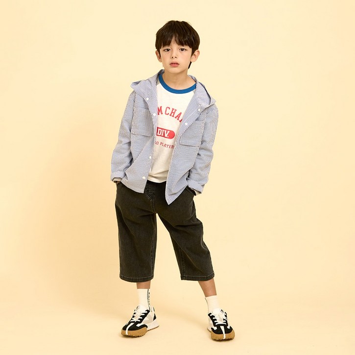 인디고뱅크키즈 NC수원터미널점 스트레치7부 배기 데님팬츠 IKTH244B6