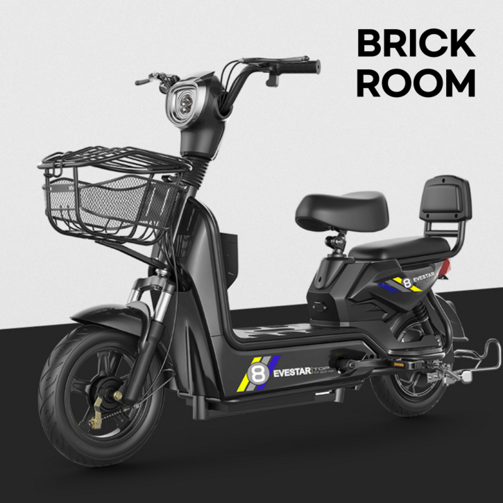 BRICKROOM 3세대 전기 스쿠터 자토바이 전동 출퇴근 팻바이크 2인용 자전거 배터리 분리형