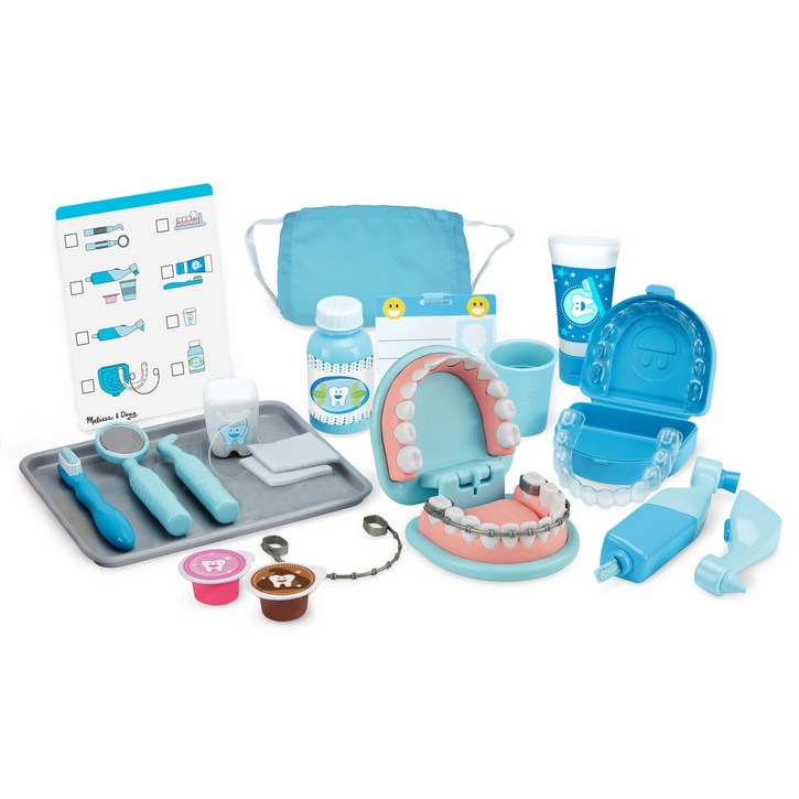 멜리사 & 더그 슈퍼  치과 의사 놀이 세트, 대형 치아,  Melissa & Doug Super Smile Dentist Play Set, 25-Piece Dentist Kit