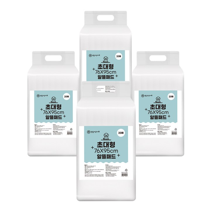 댕냥이라이프 강아지 배변 알뜰패드, 4개, 20개입