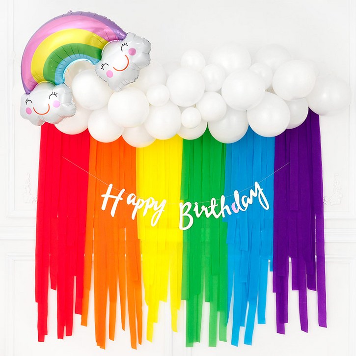 파티팡 생일파티 장식세트 무지개구름 스트리머 레인보우 손펌프증정 장식방법동봉 생일파티 파티용품 파티풍선, 1개 파티팡 생일파티 장식세트 무지개구름 스트리머 레인보우 손펌프증정 장식방법동봉 생일파티 파티용품 파티풍선, 1개