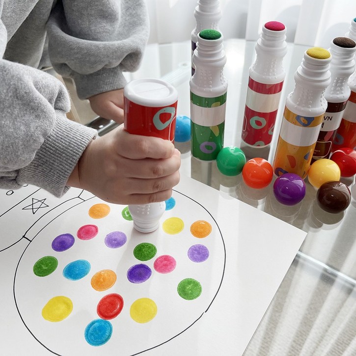 폴리노리 도트물감 유아미술놀이 엄마표미술놀이 색칠공부 물감놀이