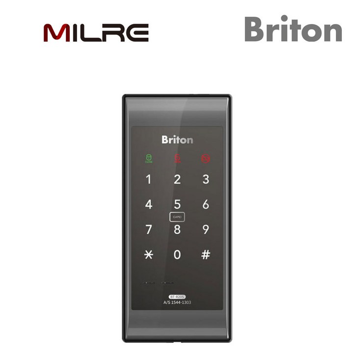 밀레시스텍 도어락 BTR20S 보조키형 현관문도어락 번호키 카드키 4개 디지털도어락
