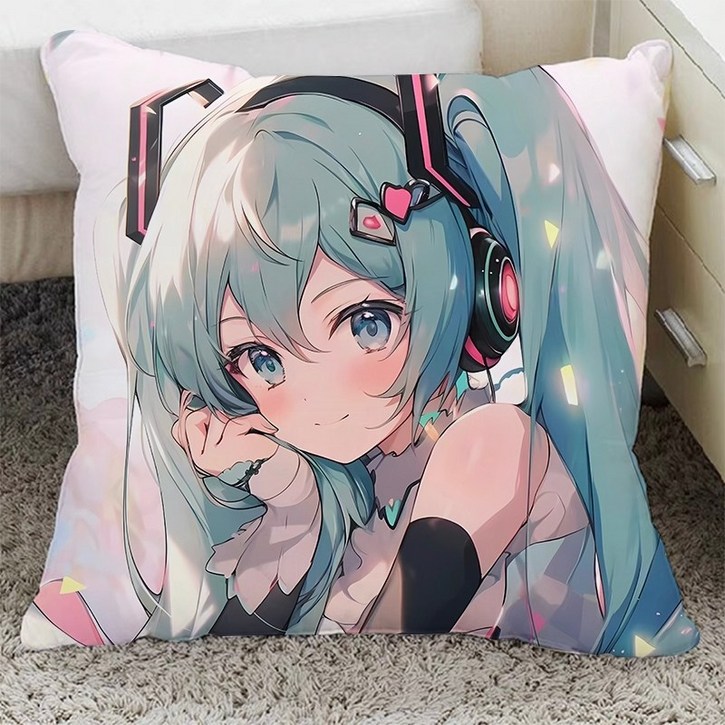 하츠네 미쿠 양면 베개 쿠션 침실 침대 거실 소파 인테리어 장식 꾸미기 굿즈 귀여운 선물