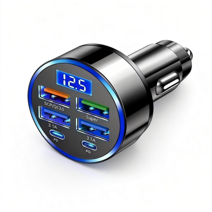 6in1 다중 포트 차량용 초고속 충전기 USB 멀티 어댑터 휴대폰 공용 카차저