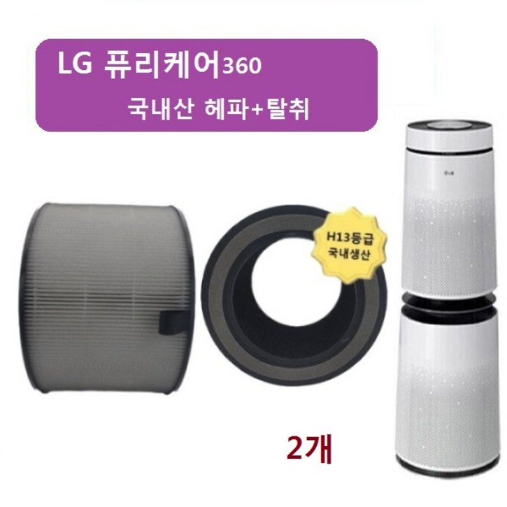 LG 퓨리2단형 국산 헤파탈취 AS301DNPA호환필터 2개