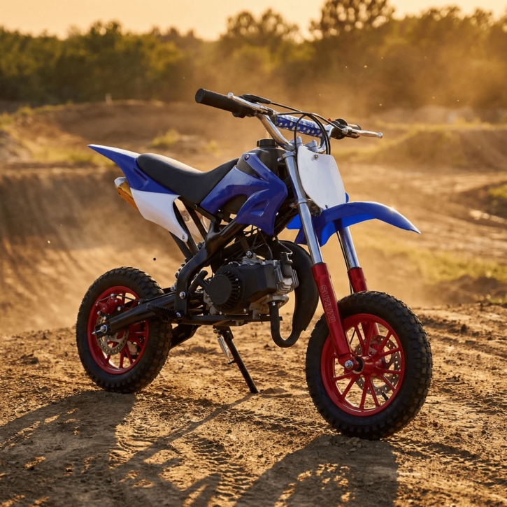 쇼넷 포켓바이크 레저용 미니바이크 오프로드 미니오토바이 49cc, 블루, SN2541