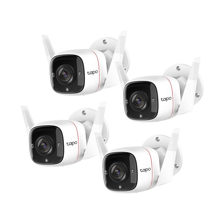 티피링크 Tapo C320WS4개 세트 400만화소 실외 방수 스마트 IP 카메라 CCTV