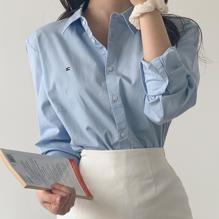 타미힐피거 여성 옥스포드 셔츠 타미 가을 간절기 남방셔츠 빅사이즈 살탐방지 타미힐피거 여성 옥스포드 셔츠 타미 가을 간절기 남방셔츠 빅사이즈 살탐방지