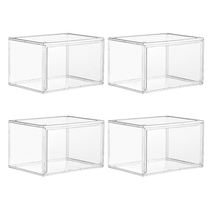 풀라이프 프리미엄 도어형 펜트리 수납정리함, 4개, 투명