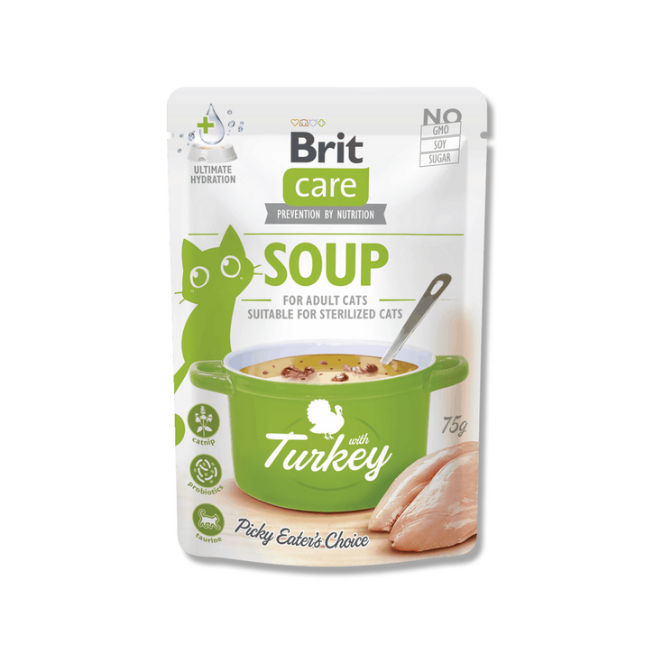 [유통기한 임박 할인 26년5월2일까지] 브릿 케어 고양이 음수량 증가 도움 스프 드링크 칠면조맛 x15개입 75g, 15개, 75g, 칠면조
