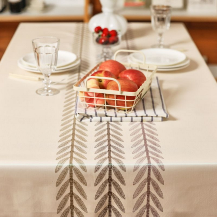 블리스홈 리프 오염방지 방수 식탁보, 140 X 140 CM, 리프B