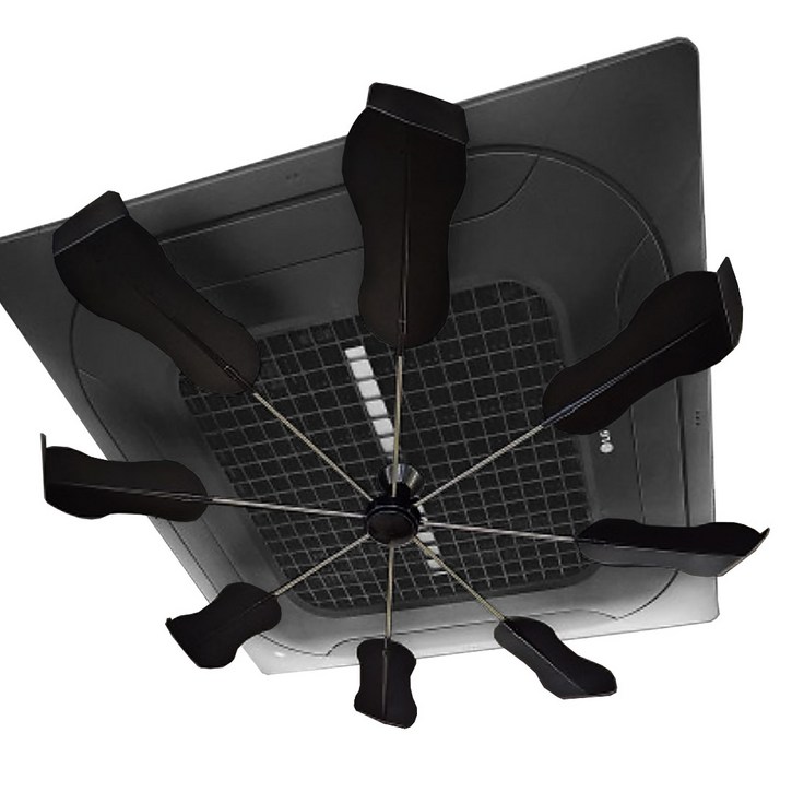 코어템코리아 올트팬프로 스테인리스로 만든 전기없이 사용하는 공기순환 실링팬 천정형 에어컨 냉난방기 바람막이 서큘레이터 윈드바이저 바람개비 윈드가드 시스템에어컨 선풍기 날개 순환팬, 올트팬PRO-블랙, 1개