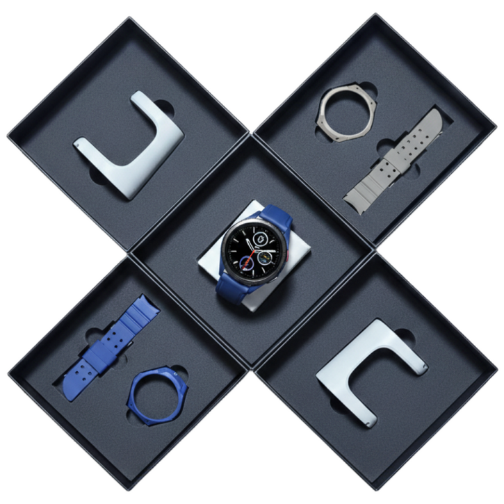 삼성 갤럭시워치5 프로 45mm 스트랩 풀커버 스타일링 팩 오리지널팩 거치대갤럭시워치8호환, 네이비