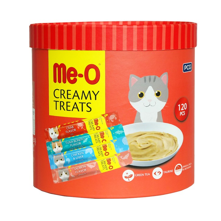 MeO 크리미 버라이어티 고양이 간식 15g x 120p, 치킨 + 리버 혼합맛, 1800g, 1개
