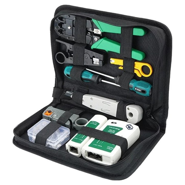 종원 랜 압착기 랜테 스터기 커넥터 인터넷랜선 네트워크 공구 랜툴세트 RJ45, 1세트