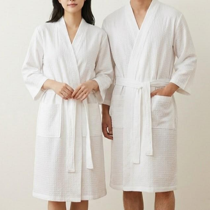 Maison de LAB 프리미엄 호텔 샤워가운, 화이트  3XL, 1개