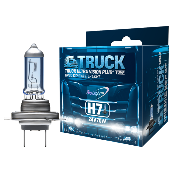 트럭용 24v 할로겐 램프 트럭 울트라 비전 플러스 H7 1 Set, 2개입, 4100K
