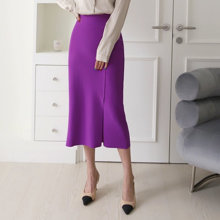 FW13컬러 구김없는 신축성대박 55 66 77 트임 H라인 밴딩 스커트