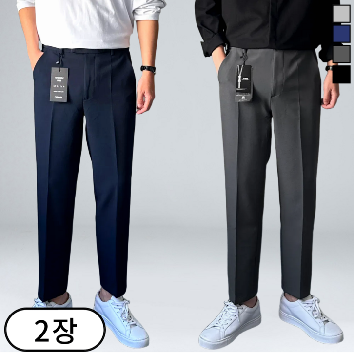 이브 11 남성용 링클프리 뒷밴딩 빅사이즈 스판 슬랙스 53692