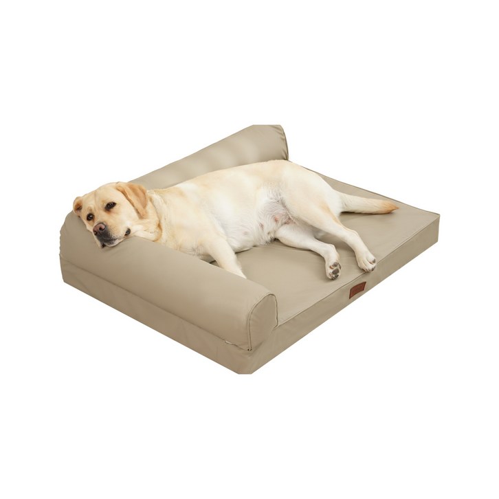 EMME L형 애견용 침대 방수방상 펫침대, 1개, 스크래치 가죽khaki