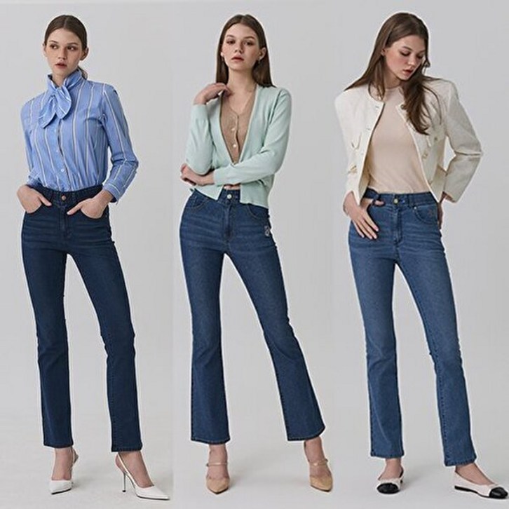 뱅뱅 25SS 여성 봄 라이크라 세미 플레어 데님 3종