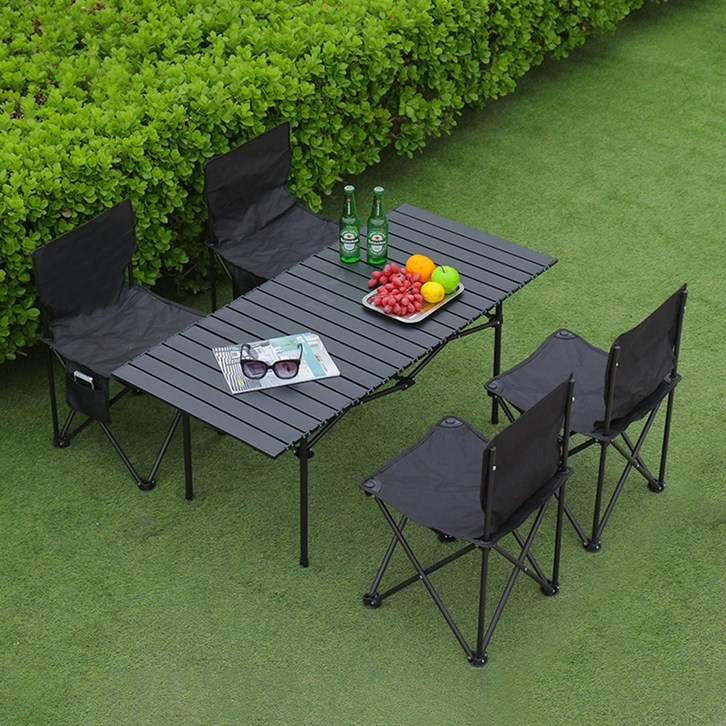 46인용휴대용 캠핑테이블 캠핑 접이식 책걸상 세트, 955550cm