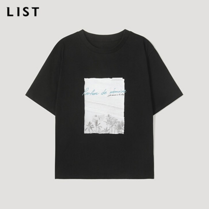 리스트 루즈핏 프린팅 티셔츠 TSJTSM62130 BK