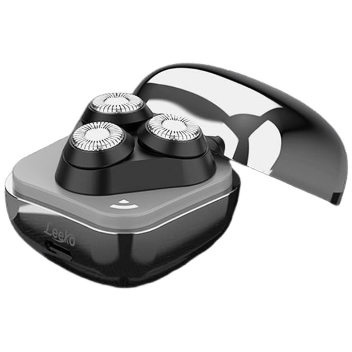 Leeko 초미니 휴대용 큐브 면도기 3중 플로팅 블레이드 방수형 완전 분리식 전기 면도기 스마트 안전 여행용 남자친구 선물 은색