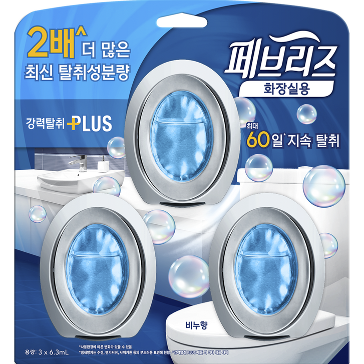페브리즈 비치형 플러스 화장실용 상쾌한 비누향 3p 페브리즈 비치형 플러스 화장실용 상쾌한 비누향 3p