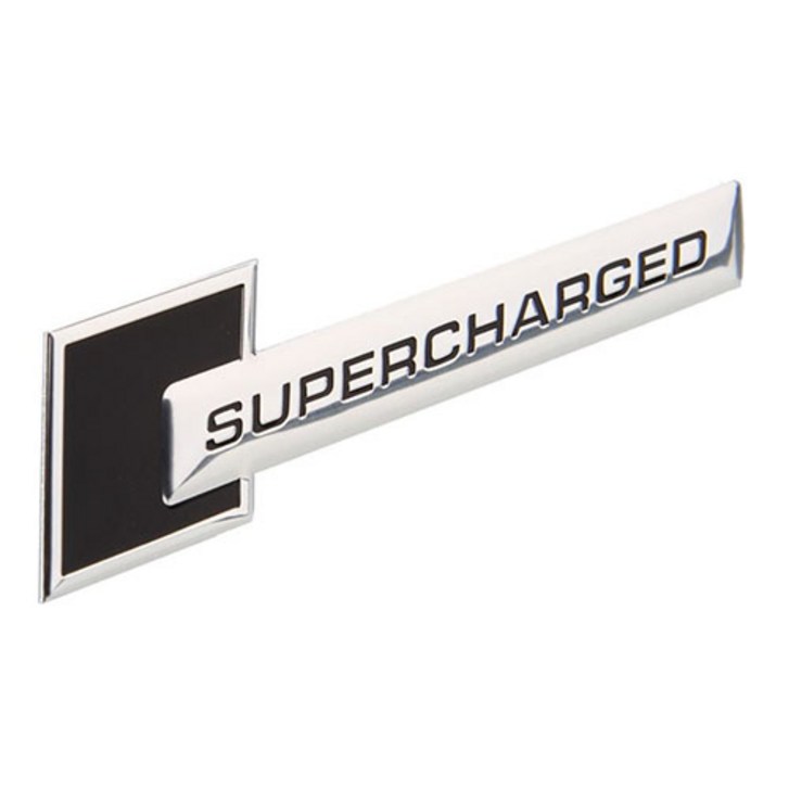SUPERCHARGED 아우디 엠블럼 차량용 휀다 트렁크 알루미늄 금속 스티커, 실버블랙, 1개