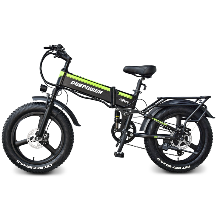 2022 DEEPOWER 1000W 접이식 전기자전거 20인치 55KMH 17.5AH 팻바이크 mtb 산악전기자전거, 블랙관세포함
